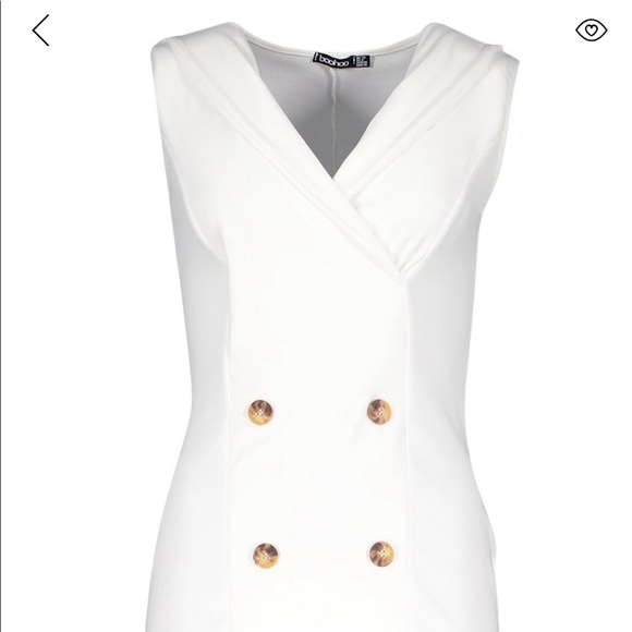 BOOHOO White Frill Hem Blazer Dress - Picture 2 of 8
